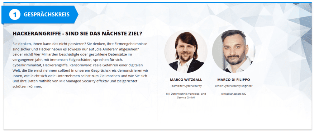 MR Datentechnik Einladung zum Gesprächskreis